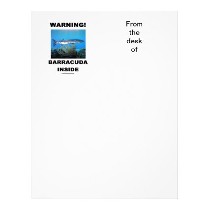 Warning! Barracuda Inside Letterhead Template