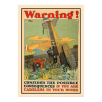Warning, be careful at work print