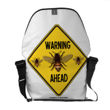 Warning Bees Ahead Yellow Diamond Warning Sign Courier Bags