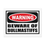 Warning BEWARE OF BULLMASTIFFS Postcard