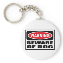 Warning BEWARE OF DOG Key Chain