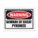 Warning BEWARE OF GREAT PYRENEES Postcard