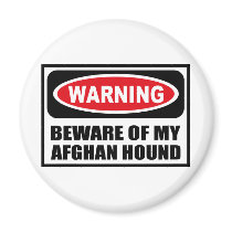 Warning BEWARE OF MY AFGHAN HOUND Magnet