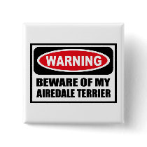 Warning BEWARE OF MY AIREDALE TERRIER Button