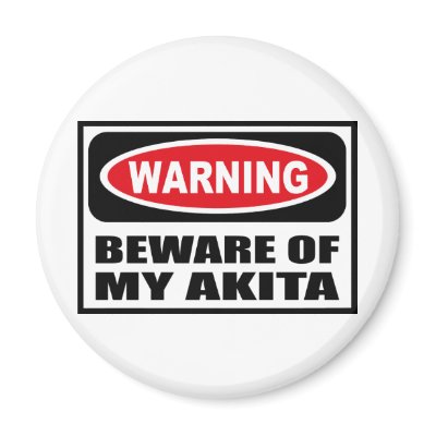 Warning BEWARE OF MY AKITA Magnet by warningsignshirts