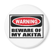 Warning BEWARE OF MY AKITA Magnet