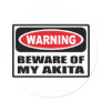 Warning BEWARE OF MY AKITA Sticker
