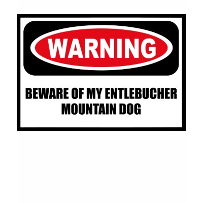Warning BEWARE OF MY ENTLEBUCHER MOUNTAIN DOG Wome Tee Shirt by 