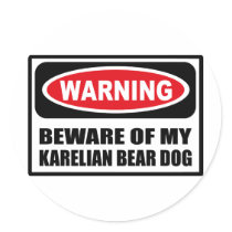 Warning BEWARE OF MY KARELIAN BEAR DOG Sticker