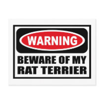 Warning BEWARE OF MY RAT TERRIER Postcard