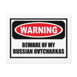Warning BEWARE OF MY RUSSIAN OVTCHARKAS Postcard