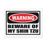 Warning BEWARE OF MY SHIH TZU Postcard