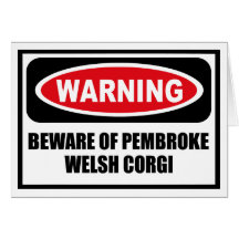 Warning BEWARE OF PEMBROKE WELSH CORGI Greeting Ca Greeting Card