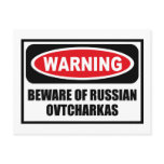 Warning BEWARE OF RUSSIAN OVTCHARKAS Postcard