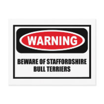 Warning BEWARE OF STAFFORDSHIRE BULL TERRIERS Post postcards