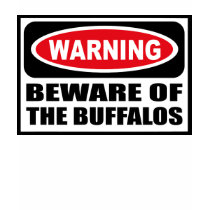 Warning BEWARE OF THE BUFFALOS Women's Dark T-Shir t-shirts