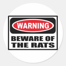 Warning BEWARE OF THE RATS Sticker