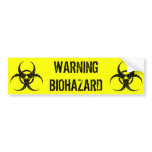 Warning Biohazard Bumper Sticker