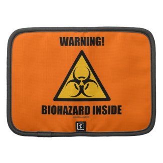 Warning! Biohazard Inside (Signage Humor) Folio Planners