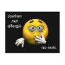 Warning card - caution nut allergic post cards
