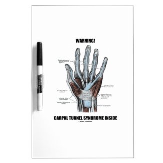 Warning! Carpal Tunnel Syndrome Inside (Anatomy) Dry-Erase Whiteboards