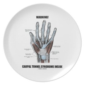 Warning! Carpal Tunnel Syndrome Inside (Anatomy) Party Plates