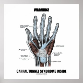 Warning! Carpal Tunnel Syndrome Inside (Anatomy) Posters