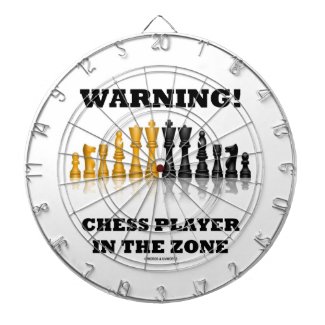 Warning! Chess Player In The Zone (Chess Set) Dartboard