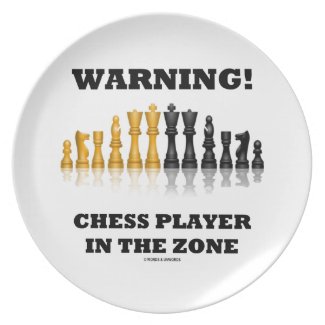 Warning! Chess Player In The Zone (Chess Set) Party Plates
