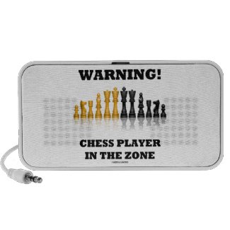 Warning! Chess Player In The Zone (Chess Set) iPod Speaker