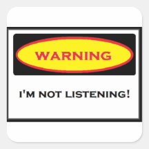 Warning Collection Square Sticker