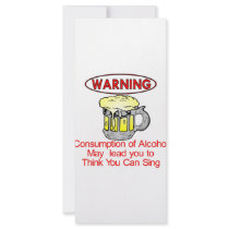 Warning: Consumption Of Alcohol Rack Cards