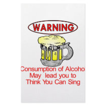 Warning: Consumption Of Alcohol stationery
