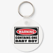 Warning CONTAINS ONE BABY BOY Key Chain keychains