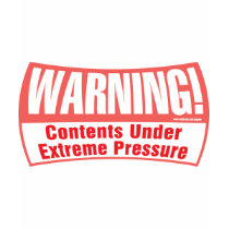 WARNING! Contents Under Pressure t-shirts