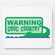 WARNING croc country! crocodile design Mouse Pad
