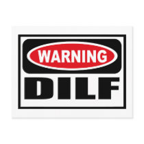Warning DILF Postcard