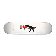 Warning! dinosaur eat heart skateboard deck