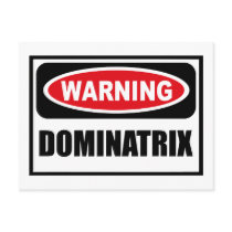 Warning DOMINATRIX Postcard