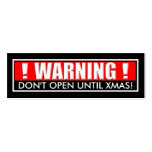 "WARNING: Don't Open Until Christmas" Gift Tag Business Card Template