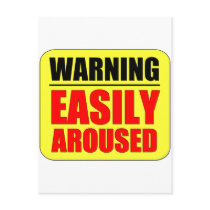Warning - Easily Aroused Postcard