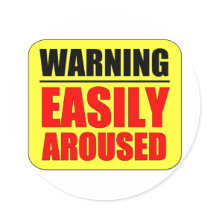 Warning - Easily Aroused Round Sticker