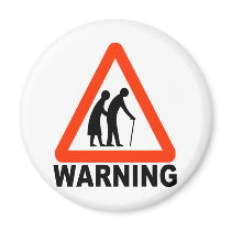 Warning - Elderly Crossing Refrigerator Magnet