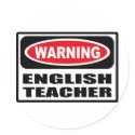Warning ENGLISH TEACHER Sticker by warningsignshirts Warning ENGLISH TEACHER Sticker