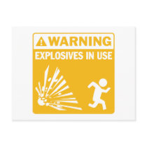 Warning! Explosives in Use Postcard