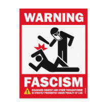 Warning: Fascism Post Card