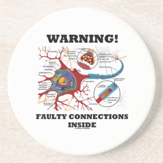 Warning! Faulty Connections Inside Neuron Synapse Drink Coasters