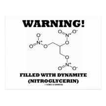 Warning! Filled With Dynamite (Nitroglycerin) Post Cards