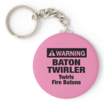 Warning Fire Batons Key Chain