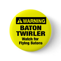 Warning Flying Batons Pins